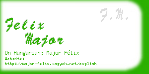 felix major business card